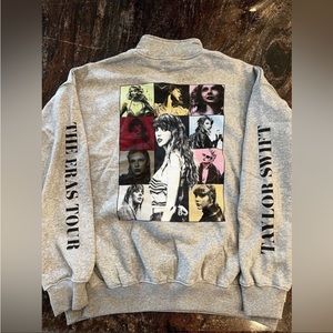 Eras tour grey quarter zip brand new!